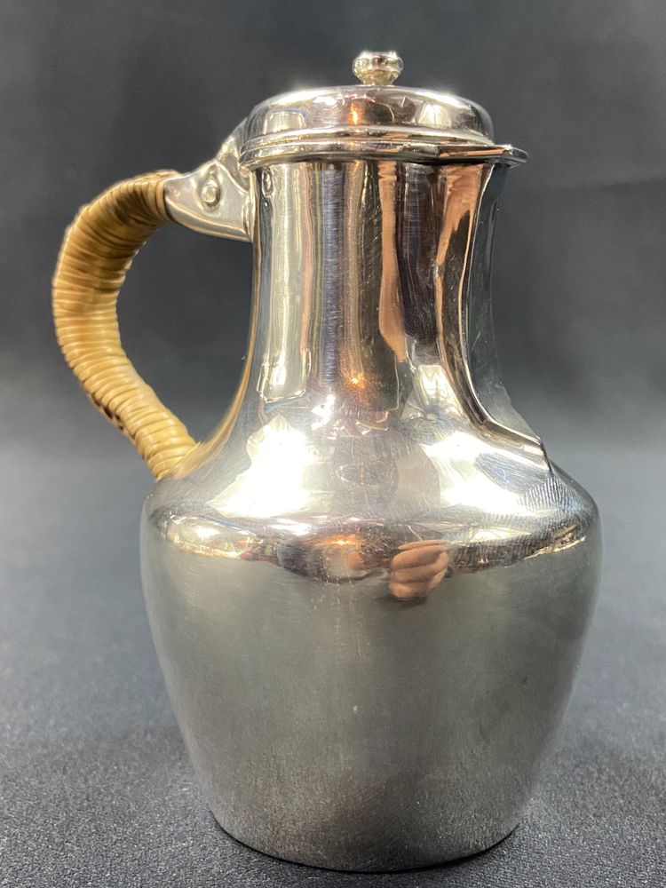 Coquemar laitière XIXe en argent massif