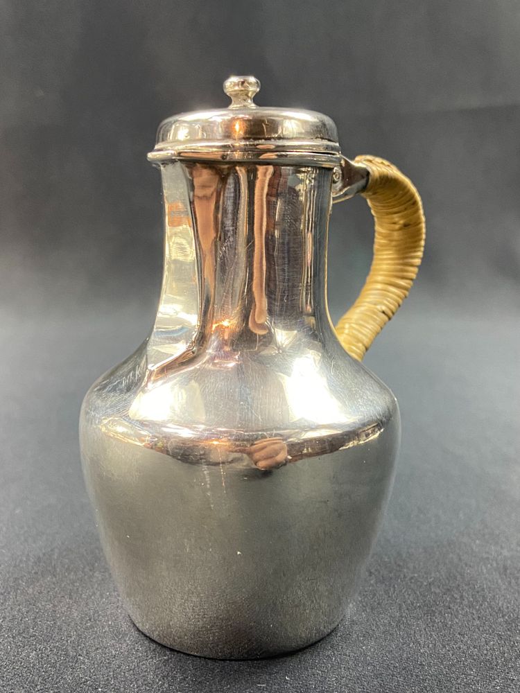 Coquemar laitière XIXe en argent massif