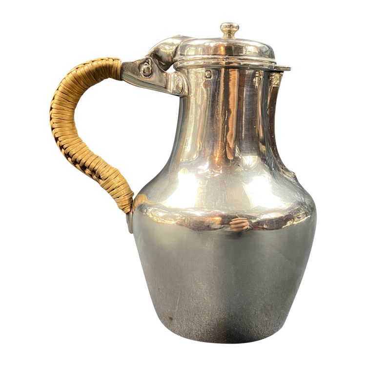 Coquemar laitière XIXe en argent massif