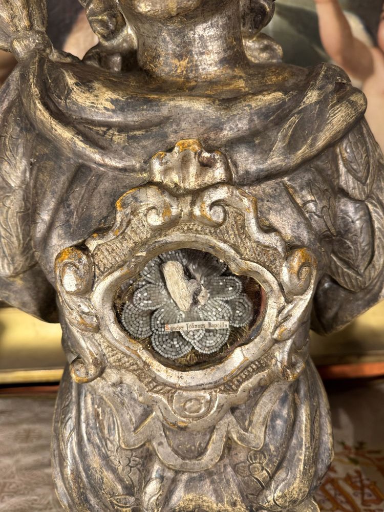 Pair Of Reliquary Bust St John The Baptist And St Francis - 18th century