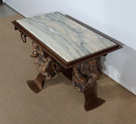  Tavolino in ferro battuto e marmo, J.M. Rothschild – 1950
