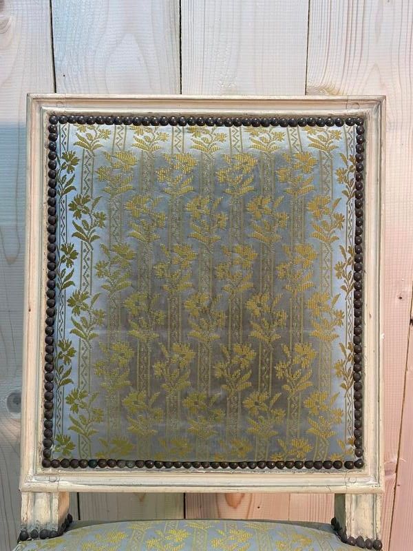 Set di 6 sedie Luigi XVI. beige rechampi