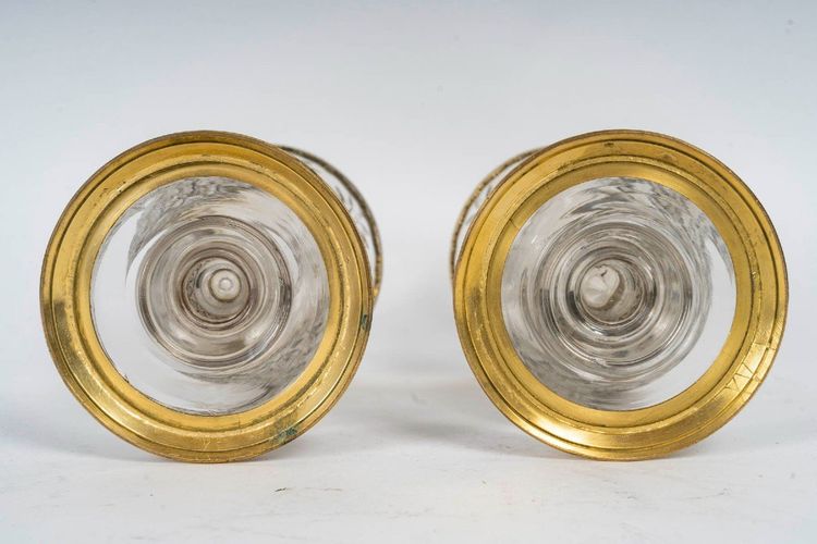 A Pair of Late 19th Century Crystal and Gilt Bronze Vases