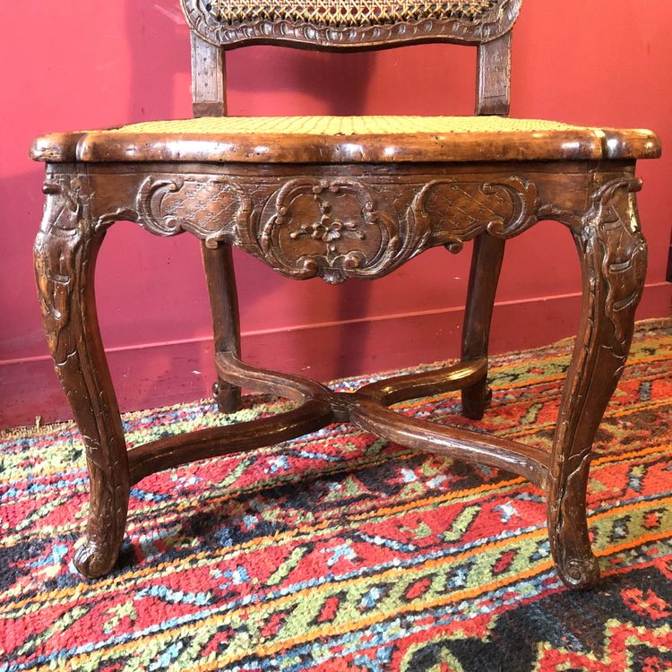 Rare pair of crossbow chairs, Regency period
