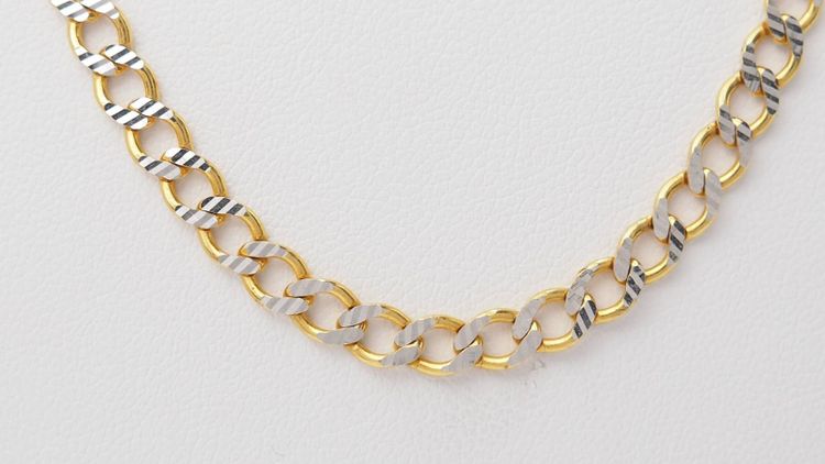 Collier maille fantaisie en or jaune