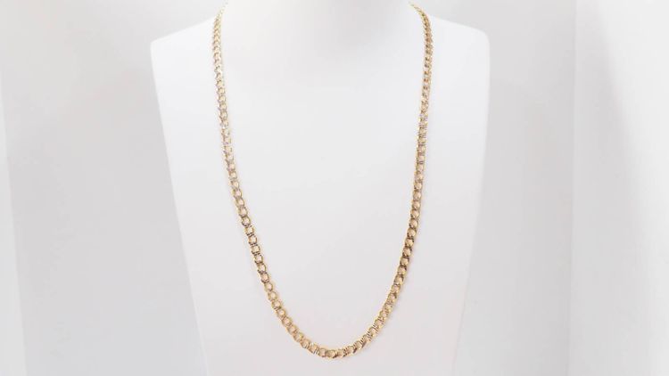 Collier maille fantaisie en or jaune