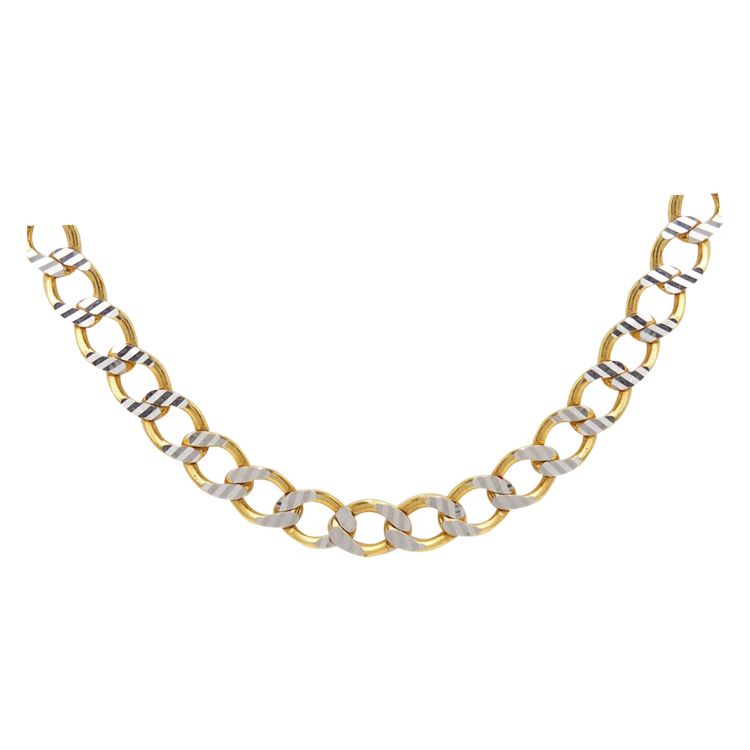 Collier maille fantaisie en or jaune