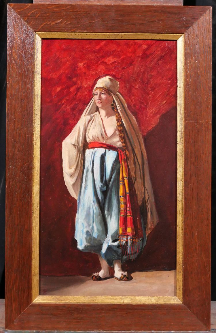 Emile TREMBLAY 1855-1935 Porträt einer Frau in orientalischem Kostüm, Gemälde, um 1900 orient
