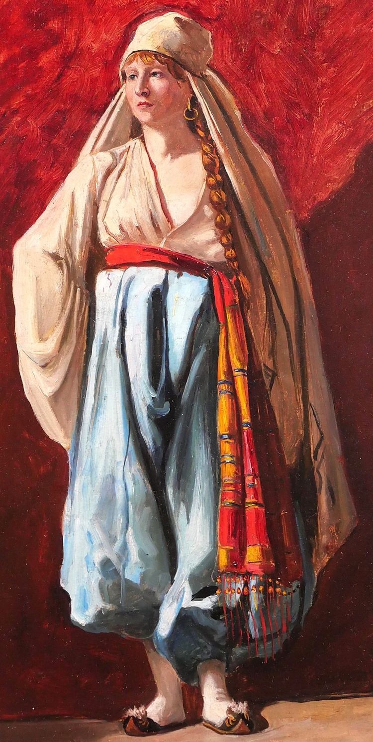 Emile TREMBLAY 1855-1935 Porträt einer Frau in orientalischem Kostüm, Gemälde, um 1900 orient