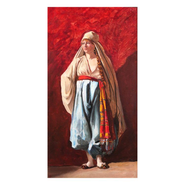 Emile TREMBLAY 1855-1935 Porträt einer Frau in orientalischem Kostüm, Gemälde, um 1900 orient