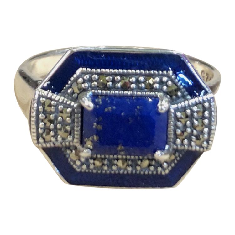 Anello in lapislazzuli e marcasite