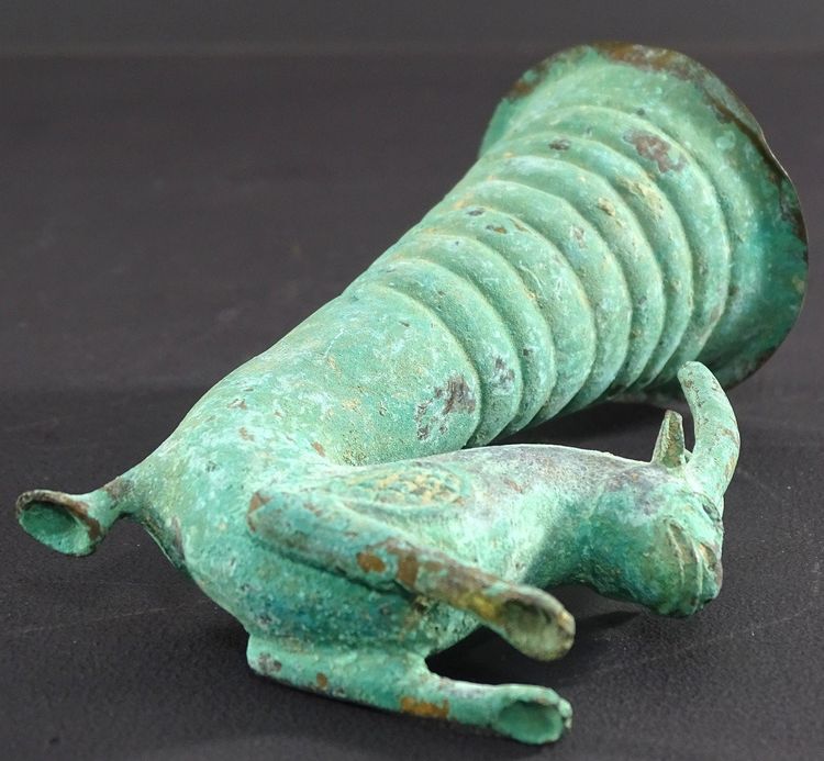 Bactrian Civilization, 3rd Century B.C., Rare Rython Bronze Antelope design.