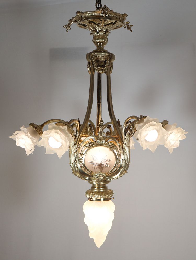 Lustre en bronze doré  A Delafontaine  époque Napoléon III 