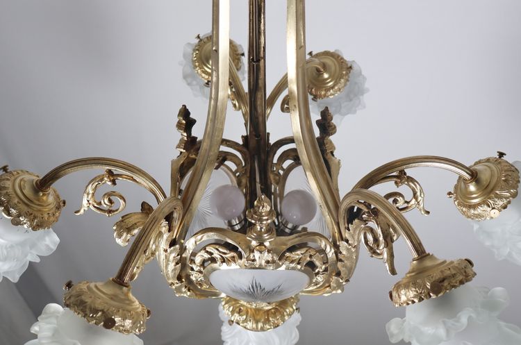 Lustre en bronze doré  A Delafontaine  époque Napoléon III 