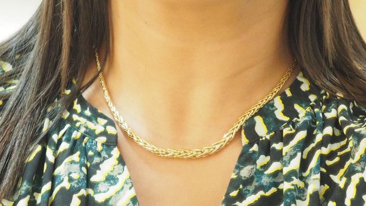 Collier maille palmier en or jaune