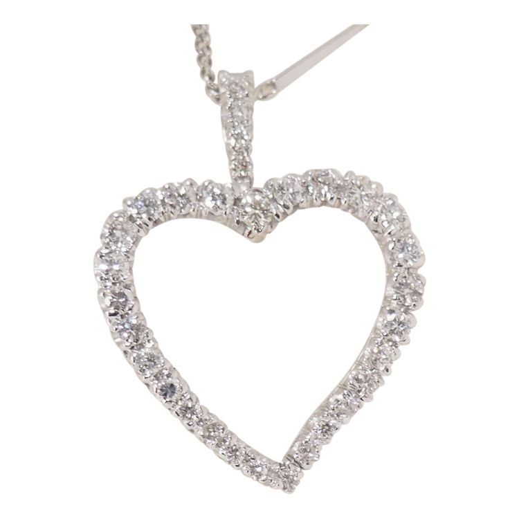 Herzhalskette aus Weißgold und Diamanten
