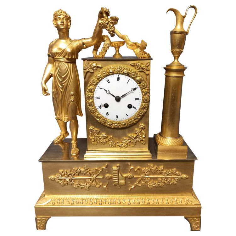Pendeluhr aus der Zeit Charles X Bronze Vergoldet