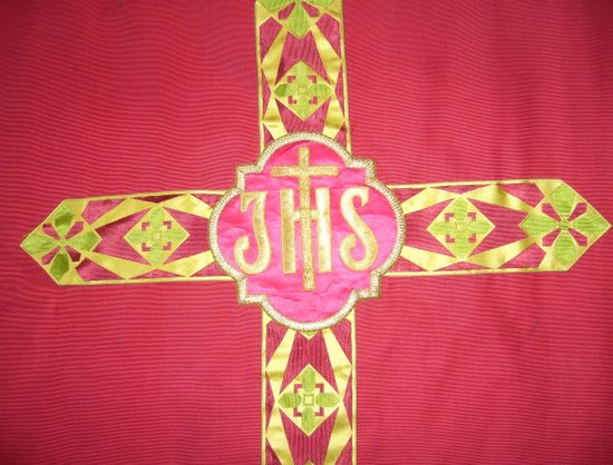 Chasuble in red ottoman period 1930 or 1940
