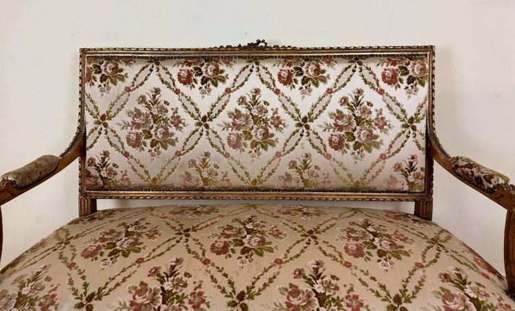 Banquette De Style Louis XVI En Bois Doré