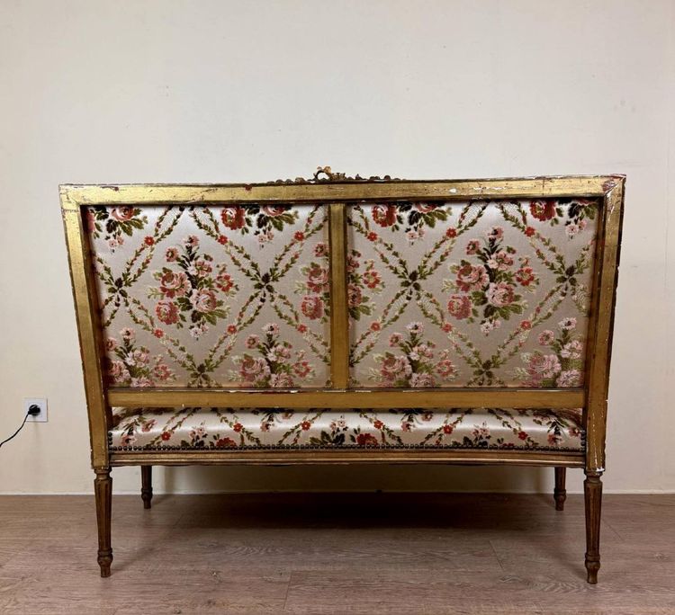 Banquette De Style Louis XVI En Bois Doré