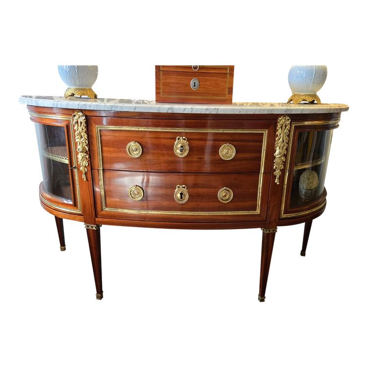 C.mauter, Large Commode Néoclassique Aux Attributs Des Sciences