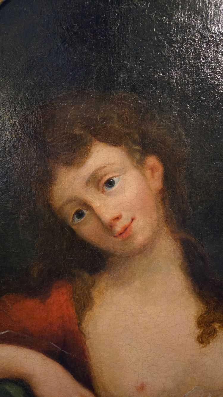 Huile sur Toile portrait intime d’une femme, XVIIIème