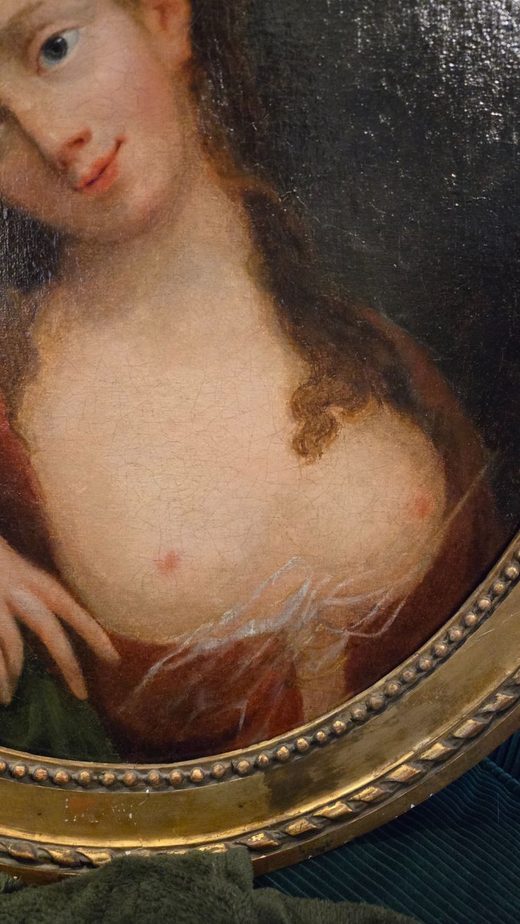 Huile sur Toile portrait intime d’une femme, XVIIIème