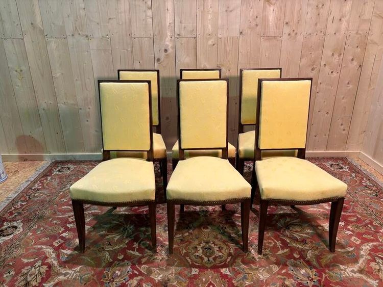 6 chaises en acajou  dans le goût Arbus 