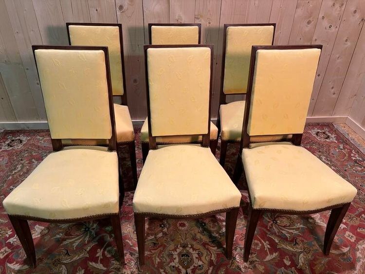 6 chaises en acajou  dans le goût Arbus 