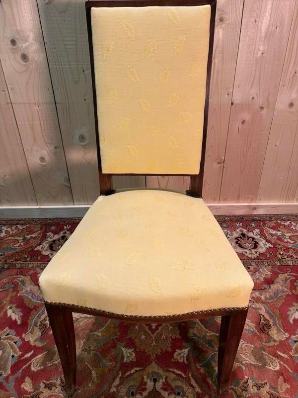 6 chaises en acajou  dans le goût Arbus 
