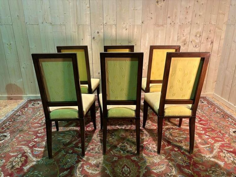 6 chaises en acajou  dans le goût Arbus 