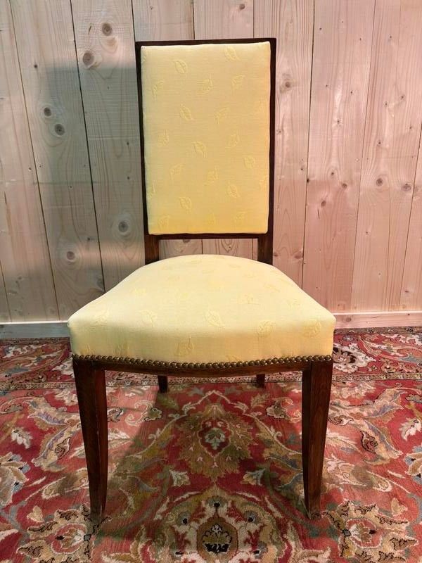 6 chaises en acajou  dans le goût Arbus 