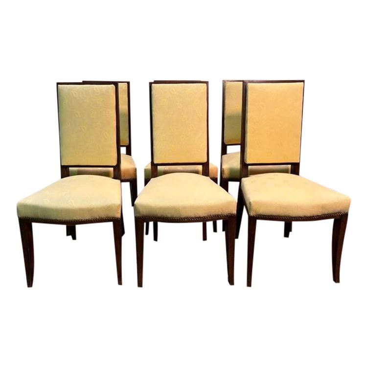 6 chaises en acajou  dans le goût Arbus 