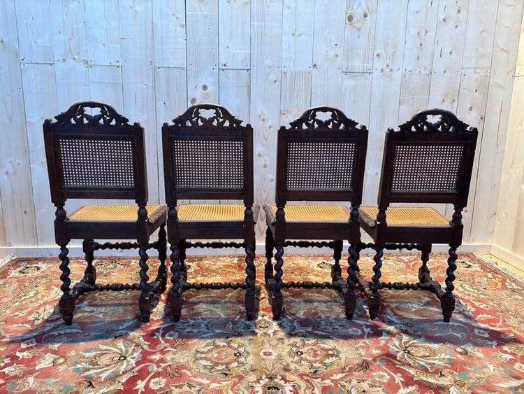 Series of 4 Renaissance chairs in Cannage.