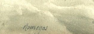 Jean-Baptiste ROMEGAS (1800-1867) Paysage marin , bateau Dessin original ancien