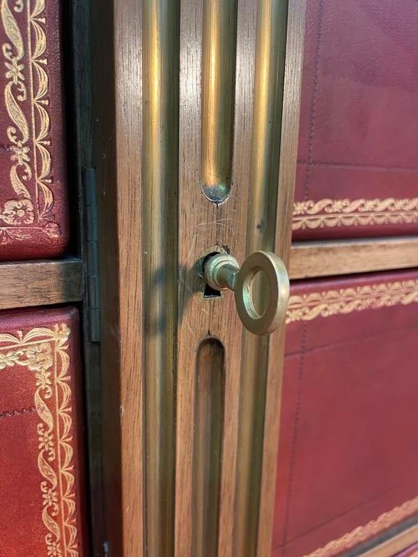 Cartonnier de notaire en acajou et marbre style Napoléon III