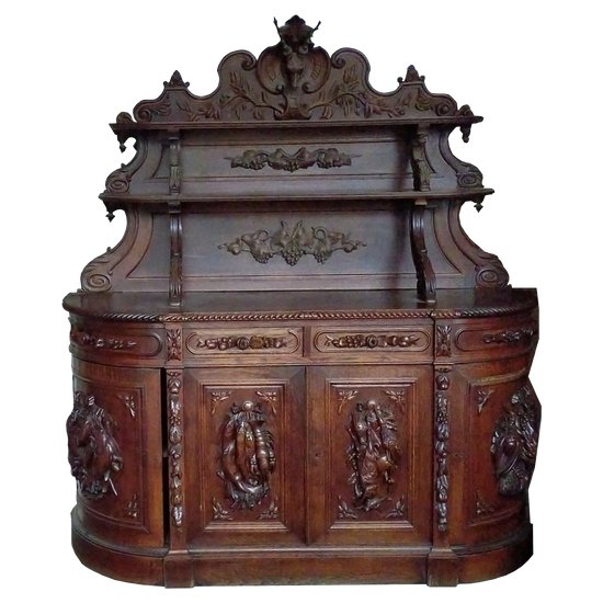 Buffet De Chasse Fin XIXème Porte Boiserie Magasin Boiseries Présentoir Portes Desserte