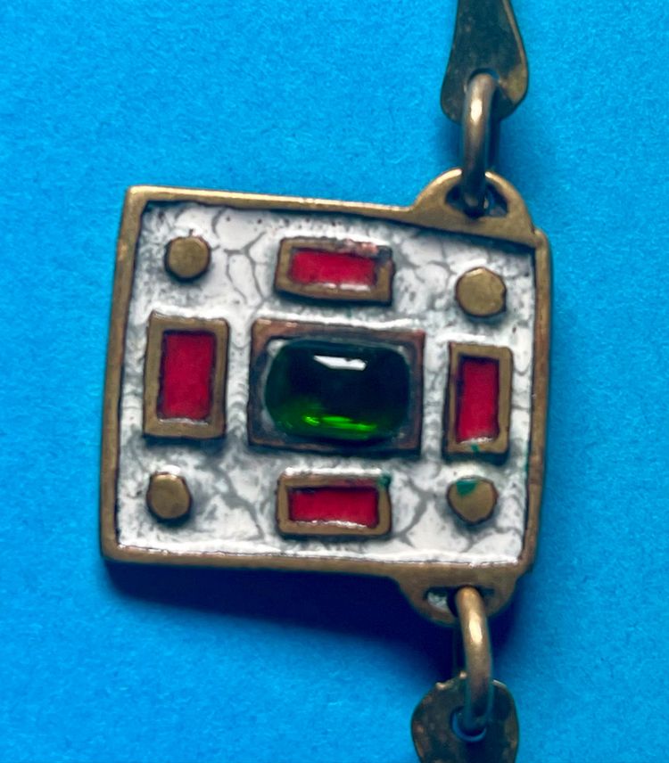 DOMINIQUE PIÉCHAUD (1922-2011). COLLIER EN BRONZE ET ÉMAIL : années 50-60
