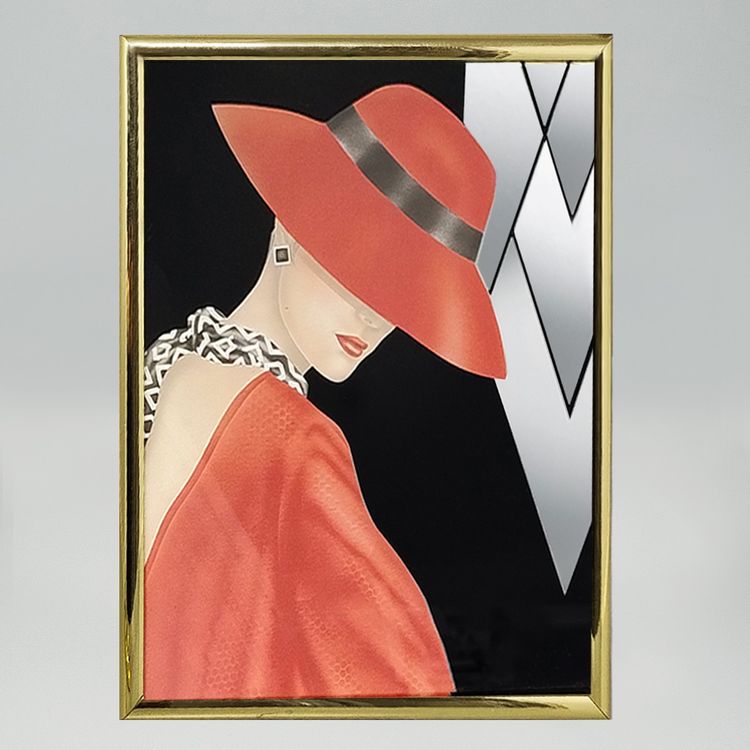 1980s Pair Of Framed Prints "Glam Girl" by Ferraro. 