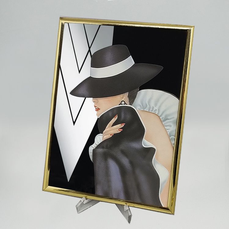 1980s Pair Of Framed Prints "Glam Girl" by Ferraro. 