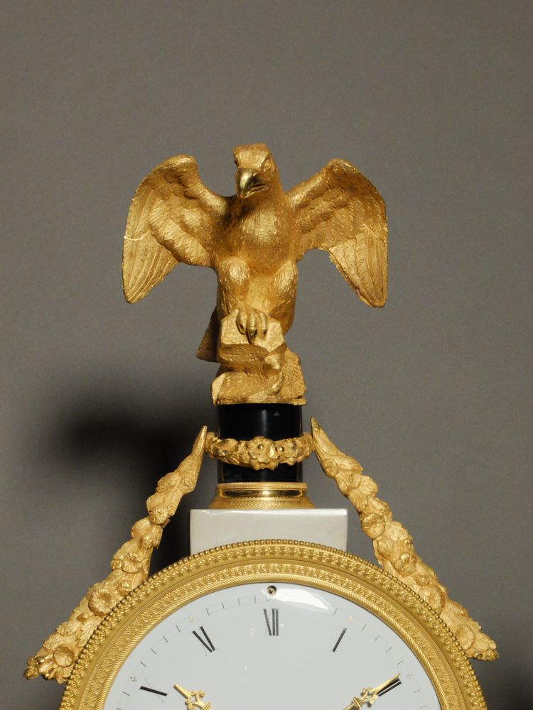 Louis XVI period portico clock with Egyptian figures