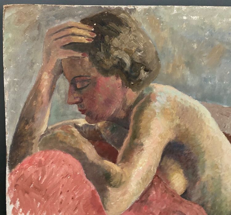 Porträt von liegenden nackten Frauen Atelier von Guillot Rafaillac Öl XX.