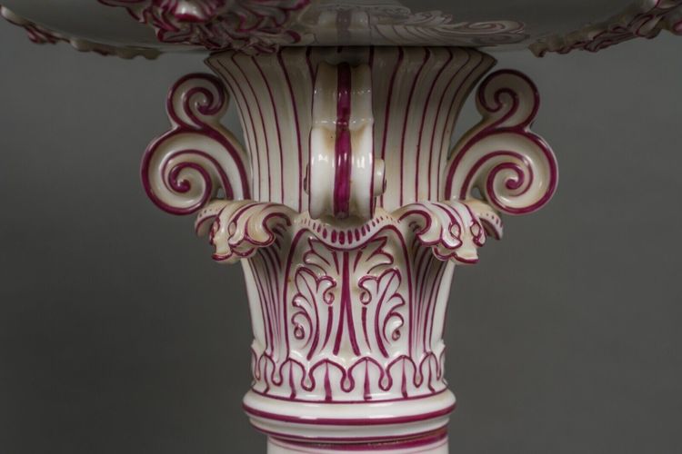 Pair of Jacob Petit Rihouet 5-light candelabra with caryatid decor