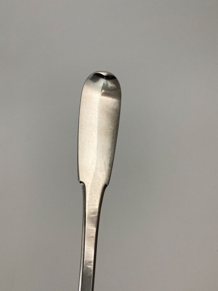 18th century silver stew spoon Fermiers généraux hallmarks