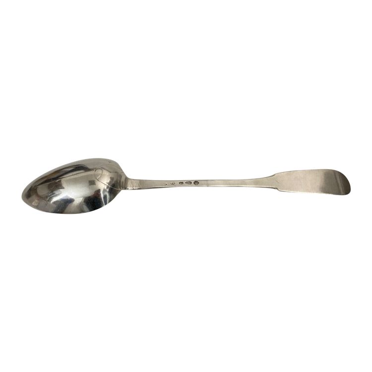 18th century silver stew spoon Fermiers généraux hallmarks