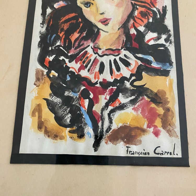 Aquarell auf Papier Porträt einer jungen Frau von Françoise Carrel