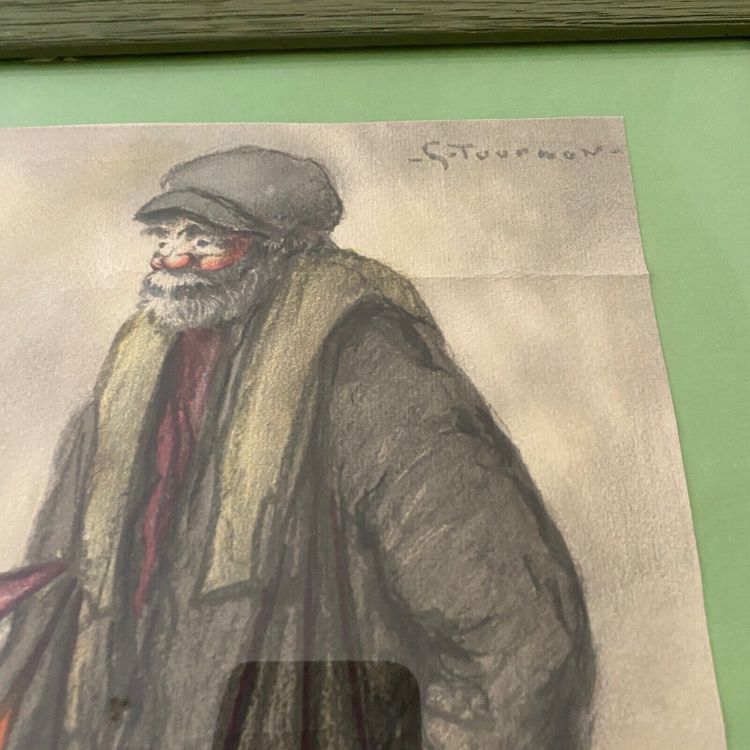 Acquerello su carta di Georges Tournon piccolo artigianato di strada