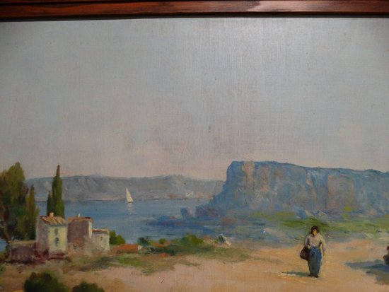 20th century French school. The count. Provencal landscape. Oil on panel signed.