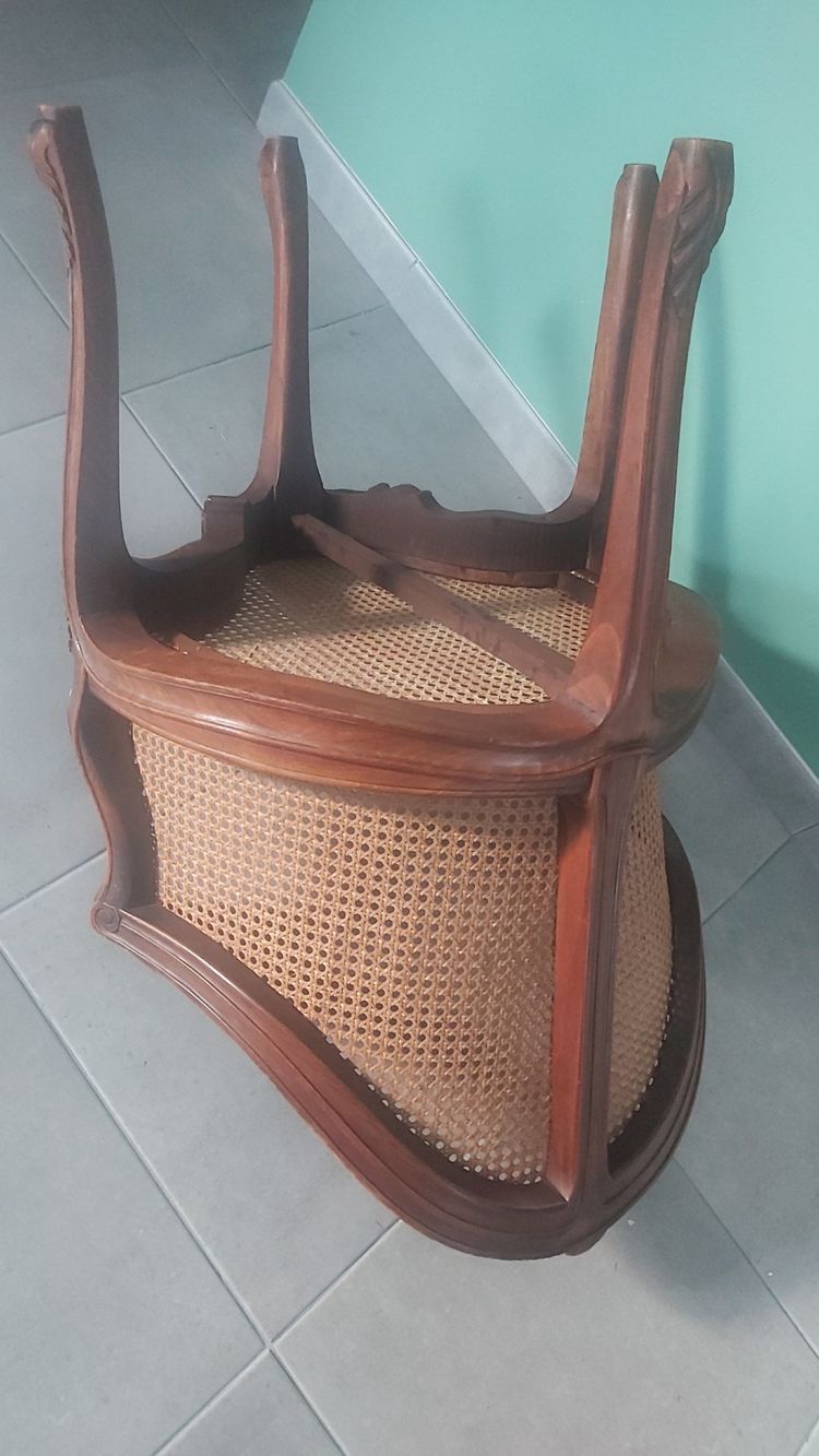 Beautiful Louis XV style caned office armchair