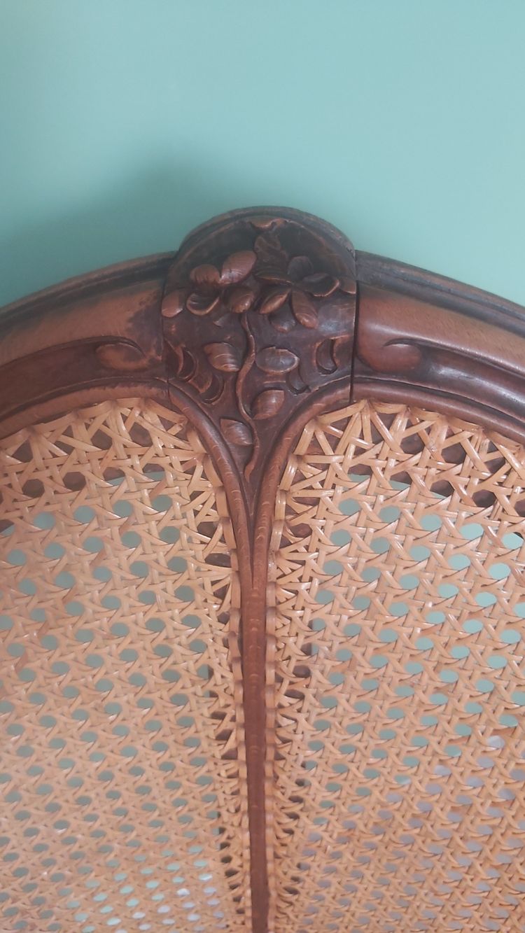 Beautiful Louis XV style caned office armchair